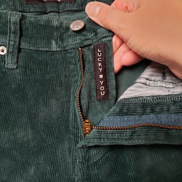 Lucky Brand Cords Ava Skinny Green Corduroy Pants - Picture 7 of 15